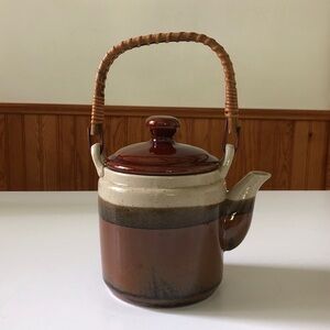 Vintage Takahashi San Francisco Three Tone Stoneware Teapot Made in Japan MCM